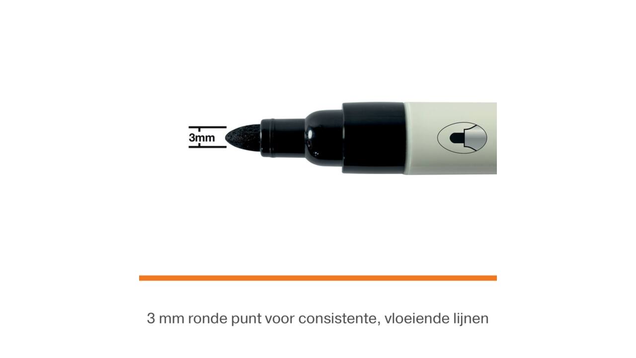 Whiteboardmarker Nobo ronde punt 3mm zwart