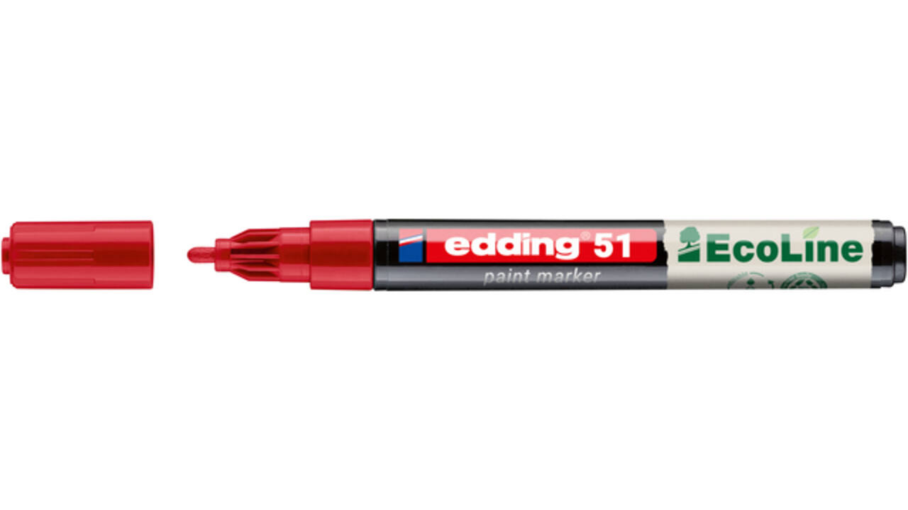 Paintmarker edding 51 EcoLine op waterbasis 1-2mm rood
