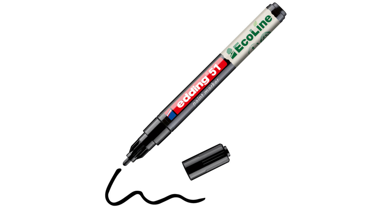 Paintmarker edding 51 EcoLine op waterbasis 1-2mm zwart