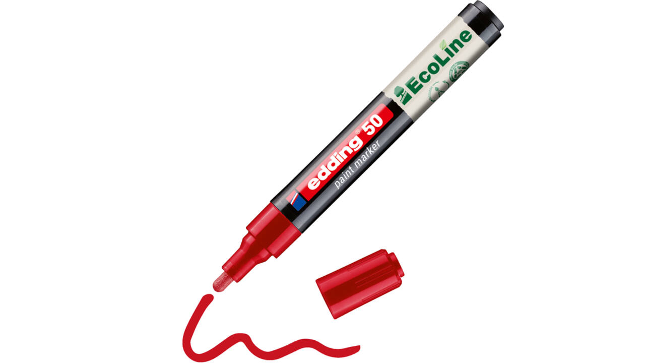 Paintmarker edding 50 EcoLine op waterbasis 2-3mm rood