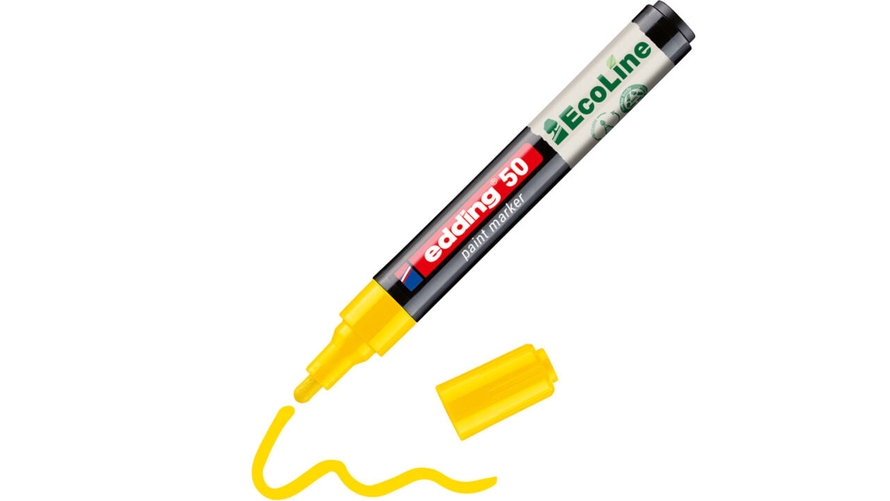 Paintmarker edding 50 EcoLine op waterbasis 2-3mm geel