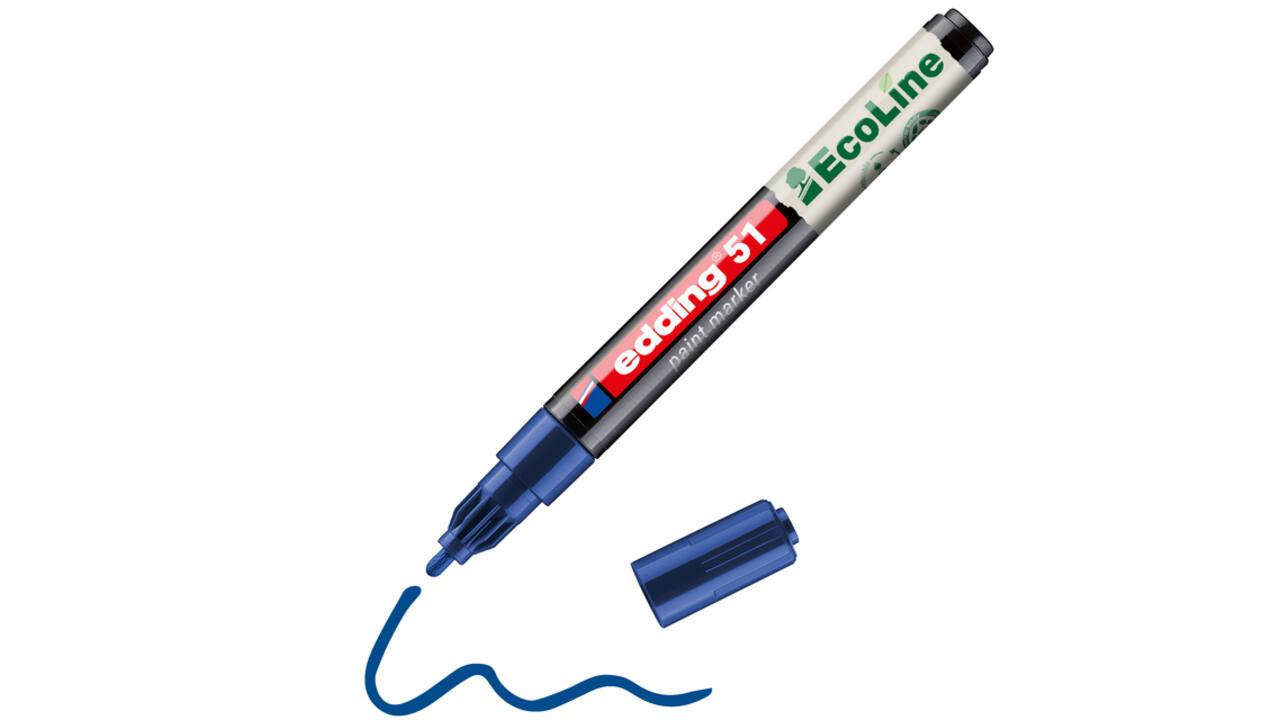 Paintmarker edding 51 EcoLine op waterbasis 1-2mm blauw