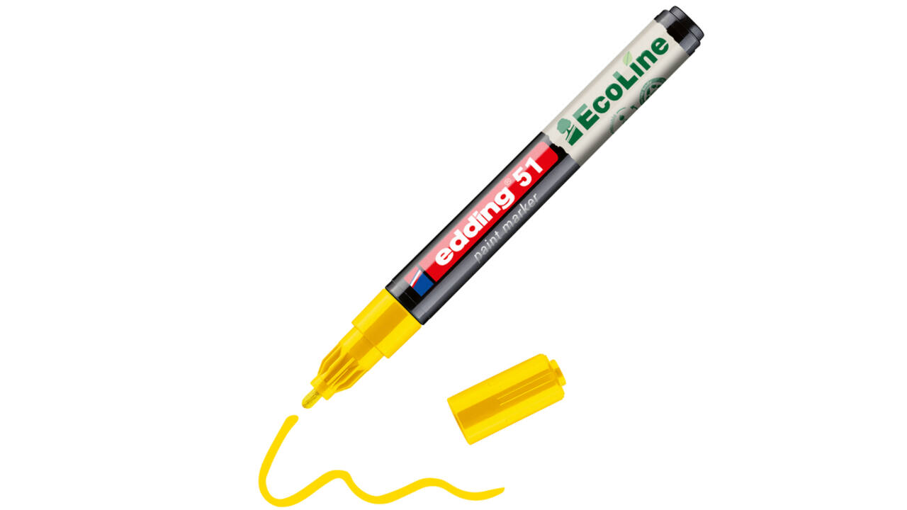 Paintmarker edding 51 EcoLine op waterbasis 1-2mm geel