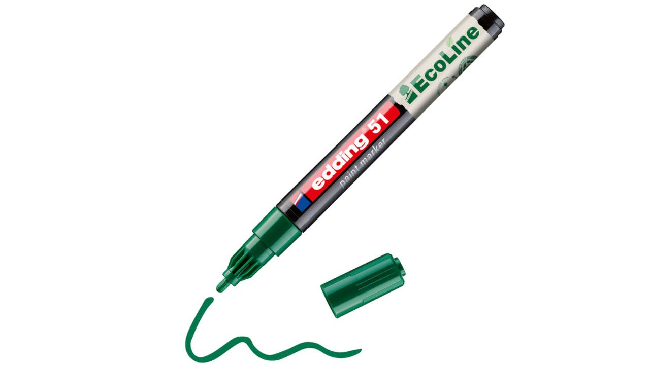 Paintmarker edding 51 EcoLine op waterbasis 1-2mm groen