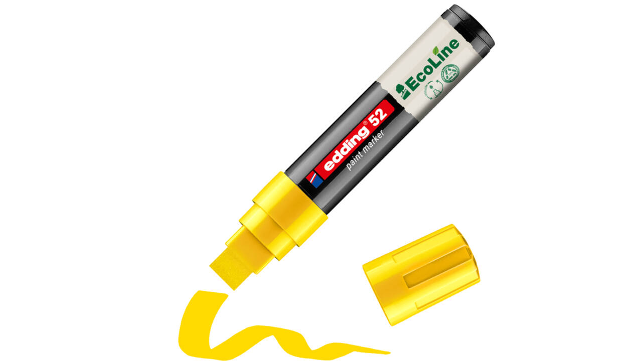 Paintmarker edding 52 EcoLine op waterbasis 4-15mm geel