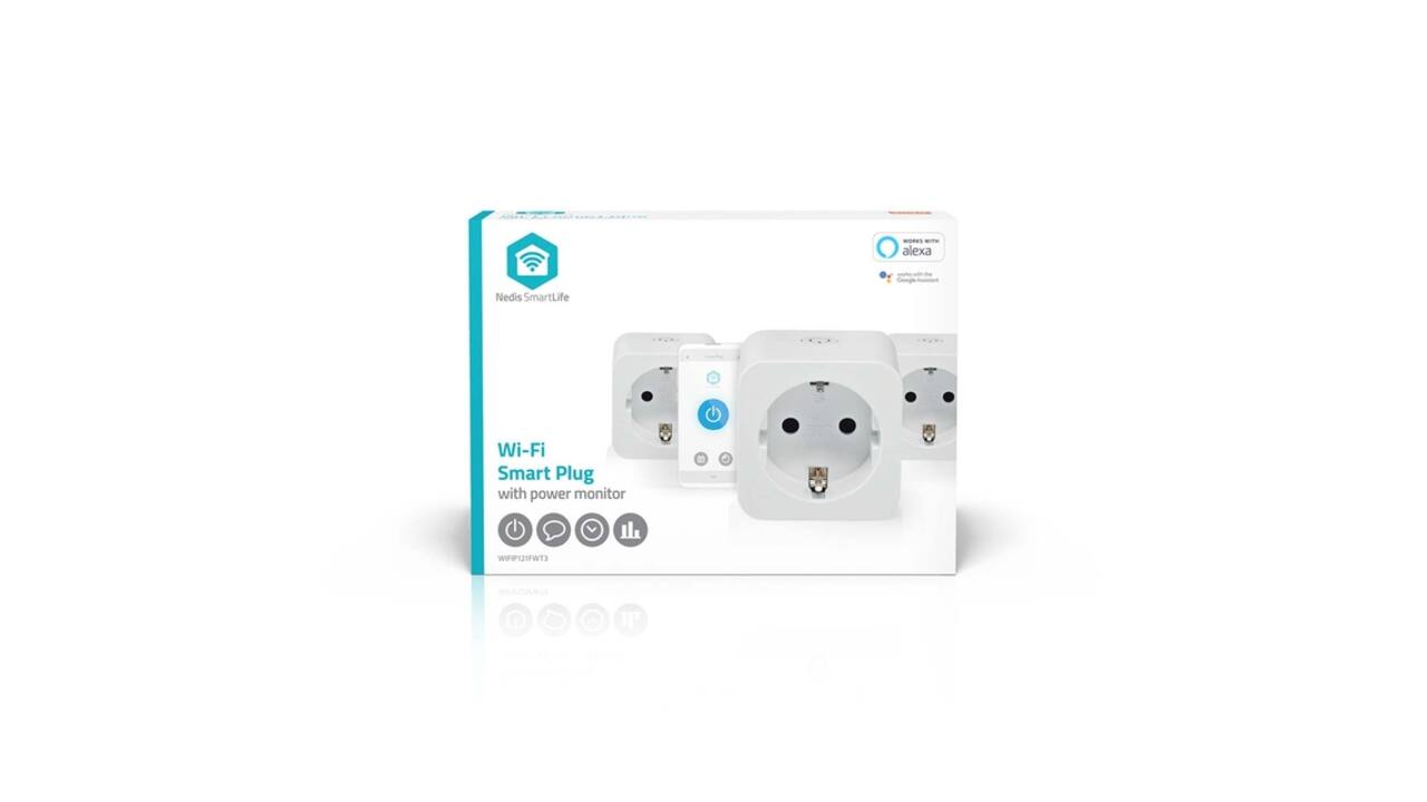 Slimme stekker Nedis Smartlife Wifi 3 stuks wit