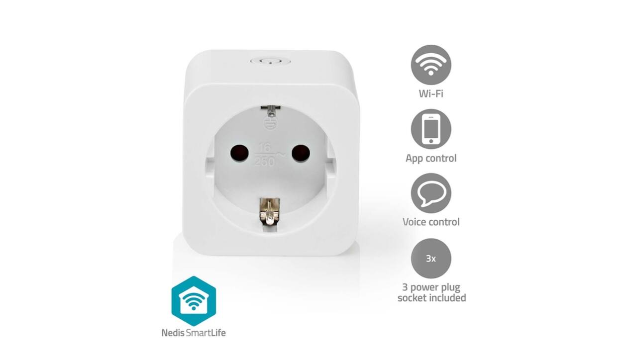 Slimme stekker Nedis Smartlife Wifi 3 stuks wit