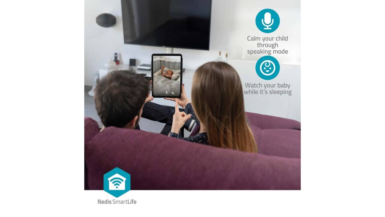 Beveiligingscamera Nedis Smartlife Wifi indoor 3MP Full HD 1296p wit