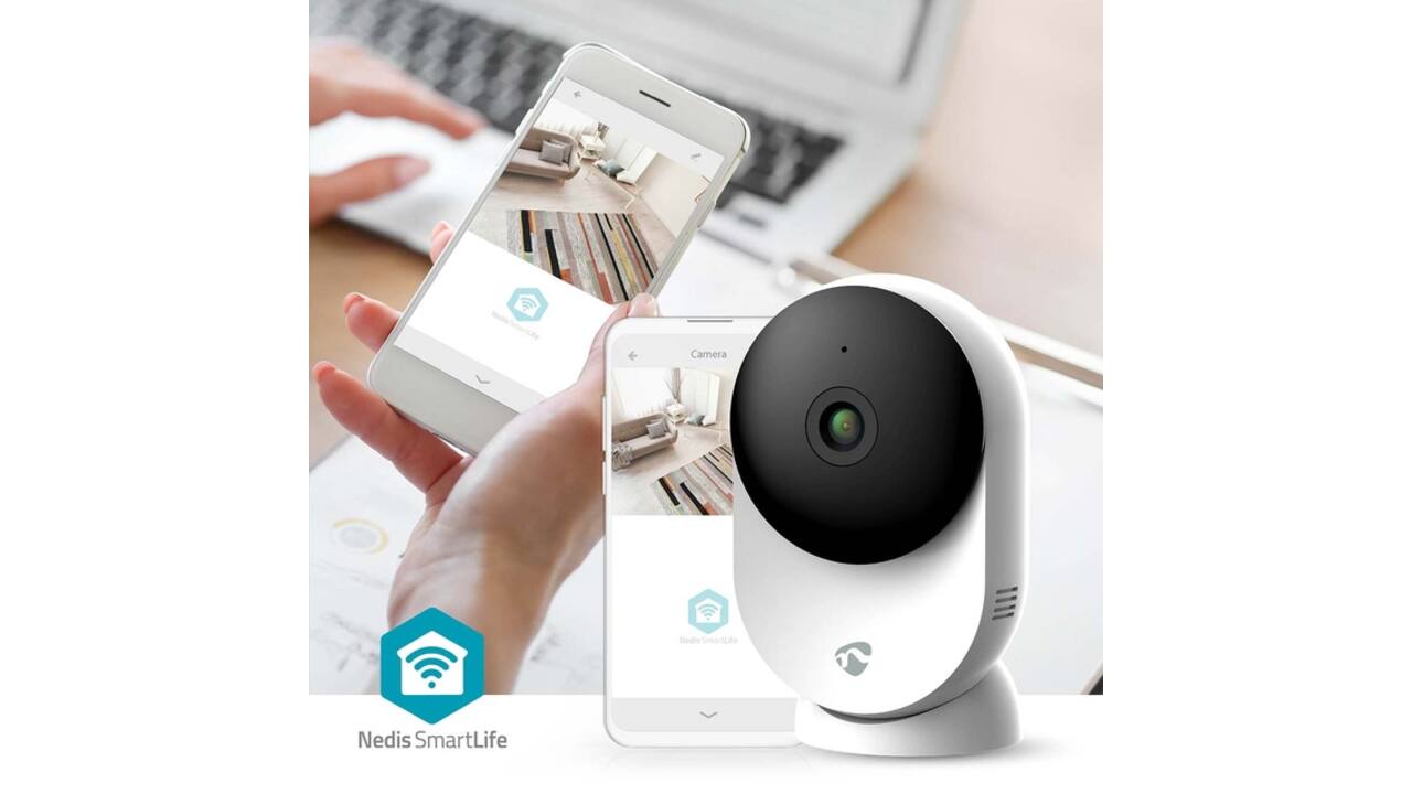 Beveiligingscamera Nedis Smartlife Wifi indoor 3MP Full HD 1296p wit