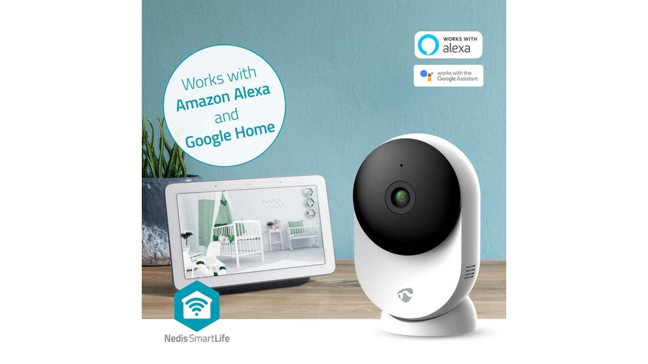 Beveiligingscamera Nedis Smartlife Wifi indoor 3MP Full HD 1296p wit