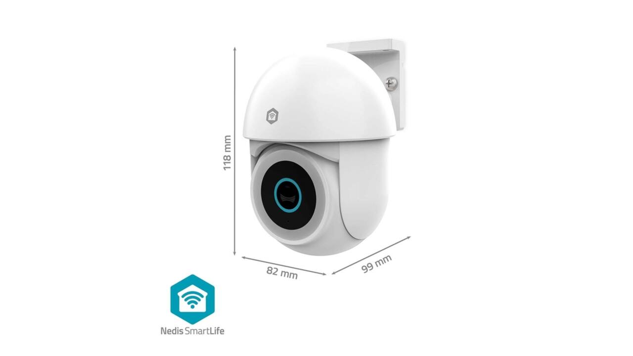 Beveiligingscamera Nedis Smartlife Wifi buiten 3MP Full HD 1296p wit