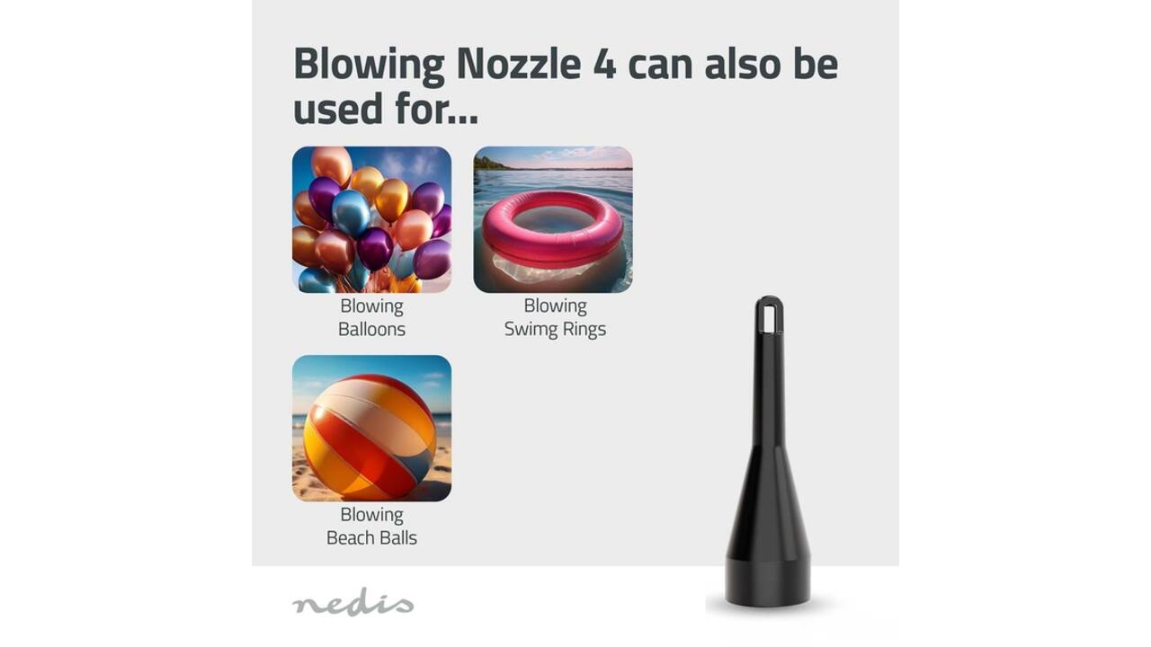 Handstofzuiger / luchtblazer Nedis 90W oplaadbaar zwart