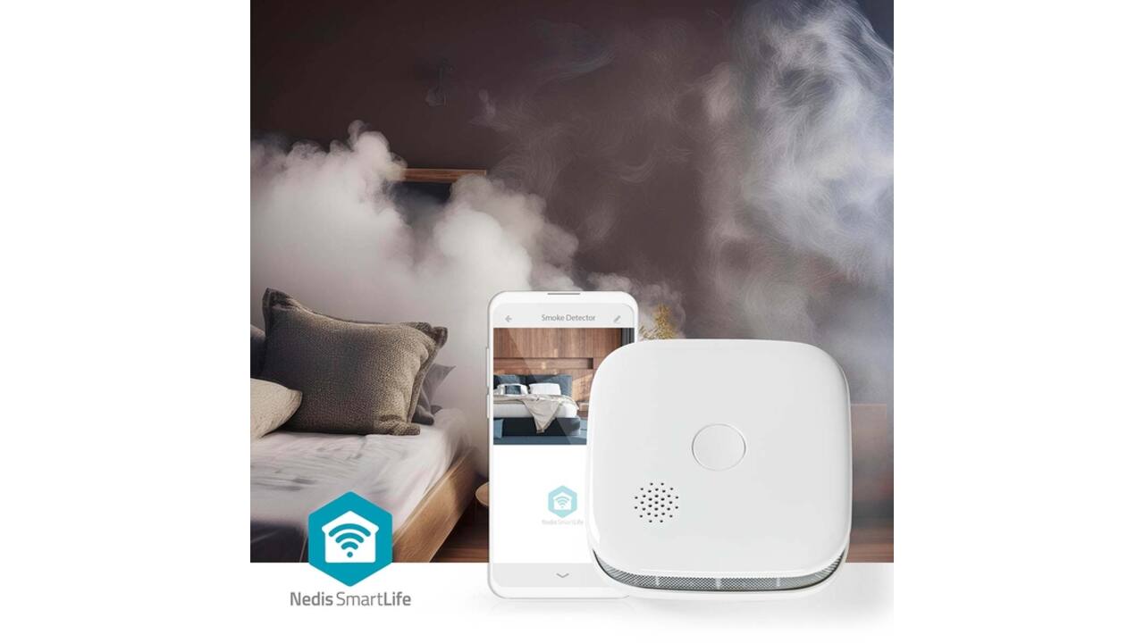 Rookmelder Nedis Smartlife Wifi 10 jaar sensor wit