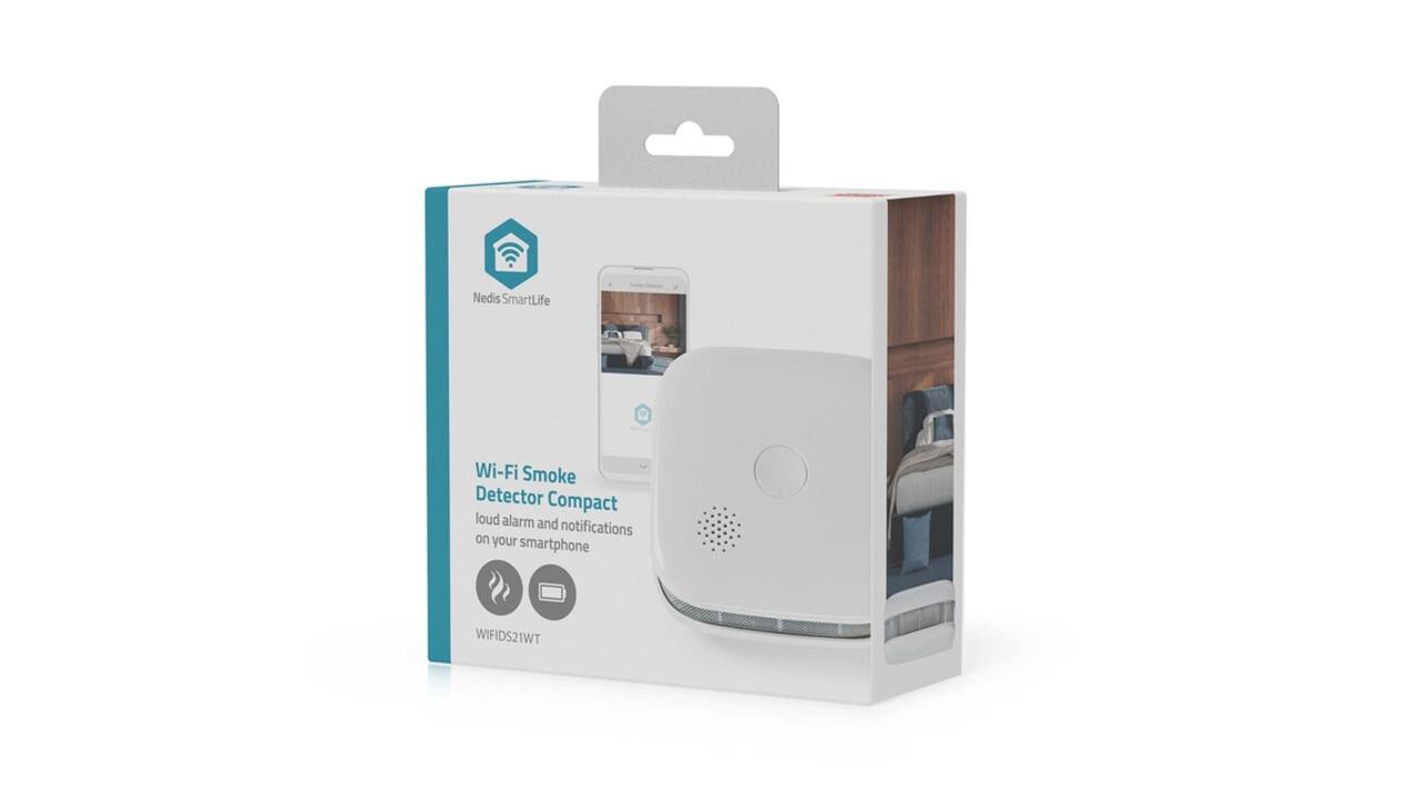 Rookmelder Nedis Smartlife Wifi 10 jaar sensor wit