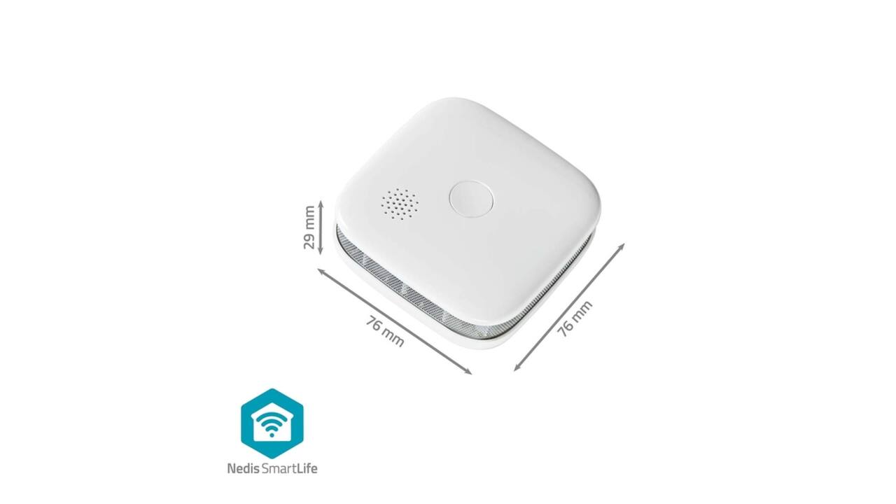 Rookmelder Nedis Smartlife Wifi 10 jaar sensor wit