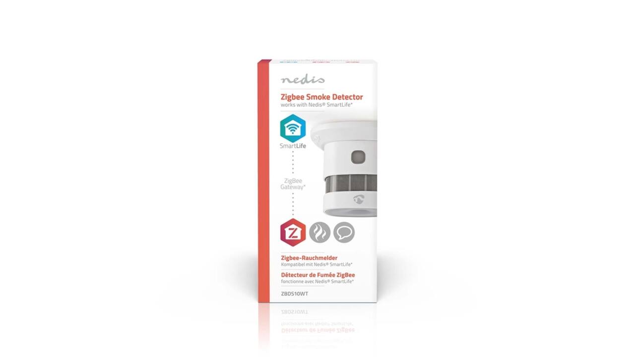 Rookmelder Nedis Smartlife Zigbee 3.0 Wifi 10 jaar sensor wit