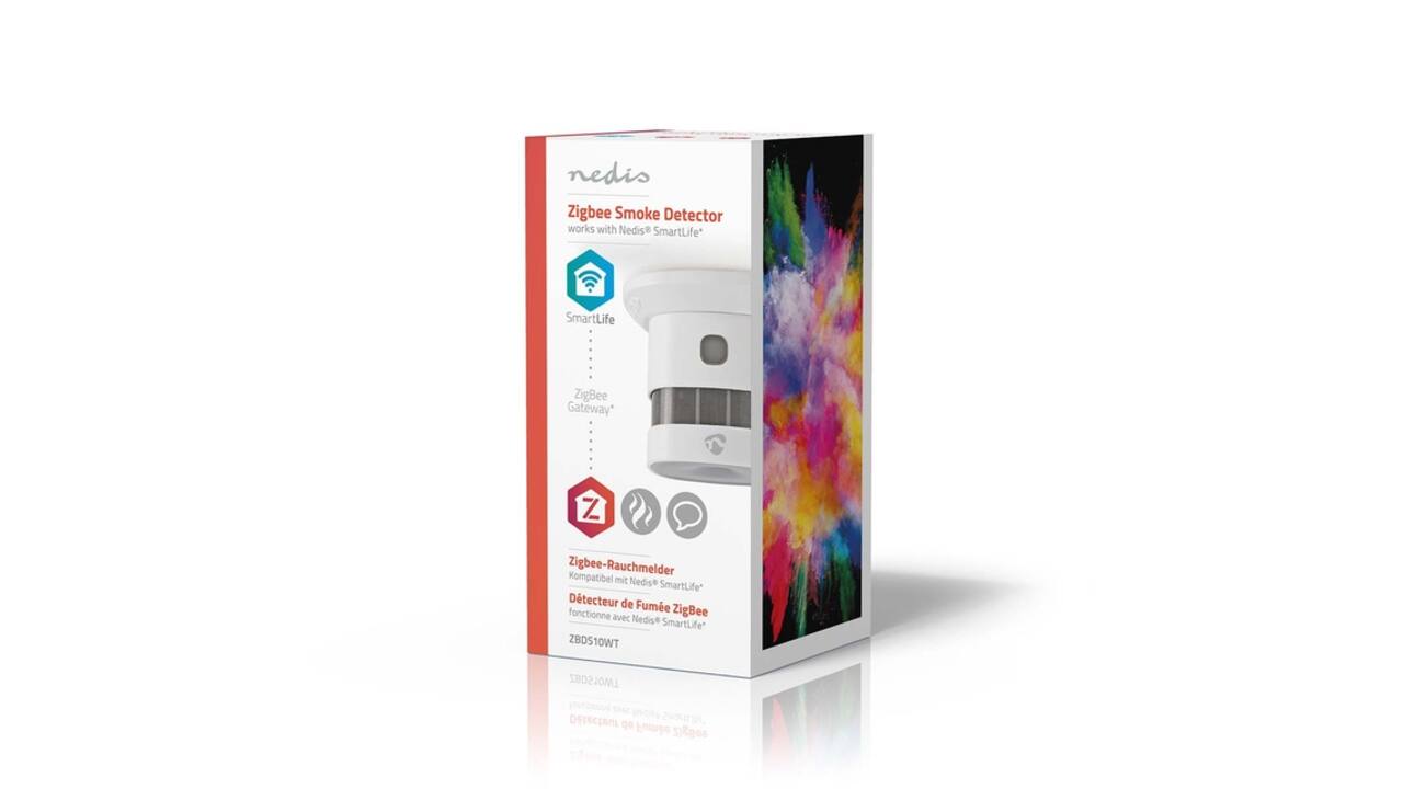 Rookmelder Nedis Smartlife Zigbee 3.0 Wifi 10 jaar sensor wit