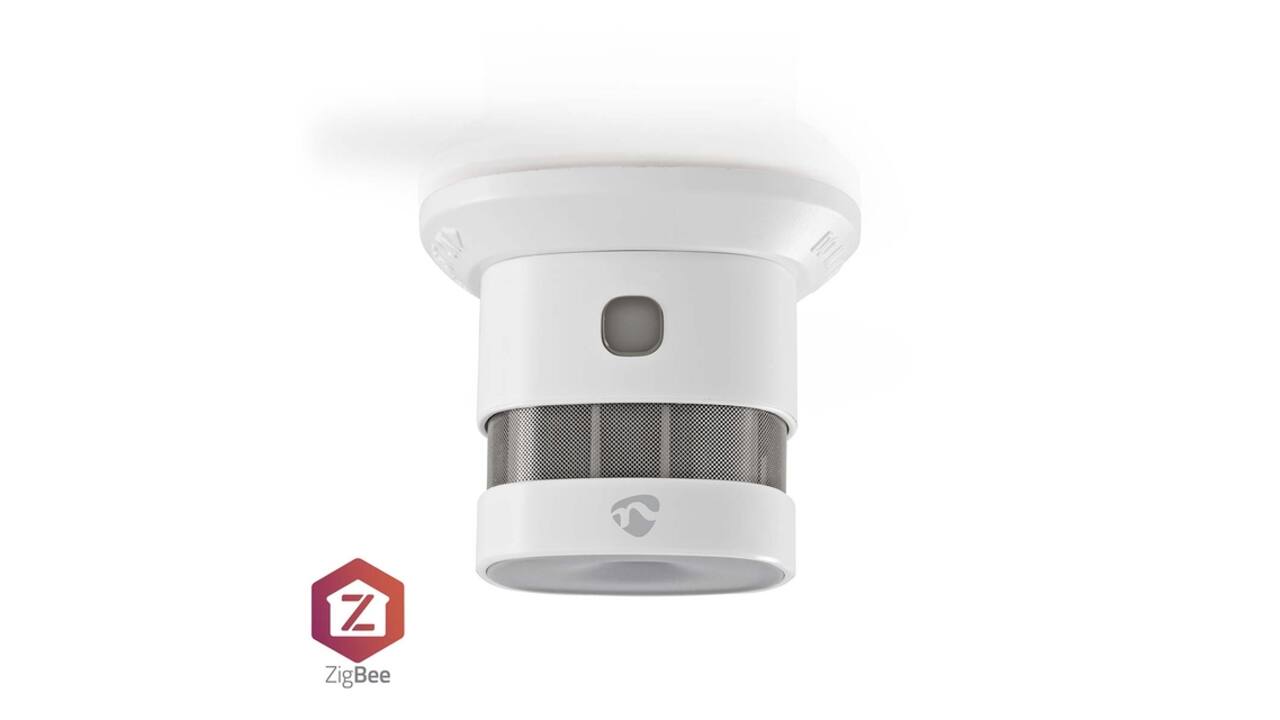 Rookmelder Nedis Smartlife Zigbee 3.0 Wifi 10 jaar sensor wit