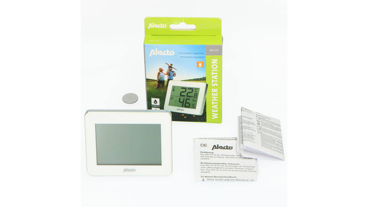 Thermometer hygrometer Alecto WS-55 wit - zilver