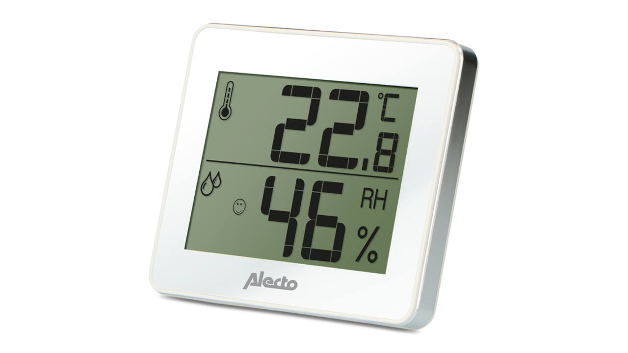 Thermometer hygrometer Alecto WS-55 wit - zilver
