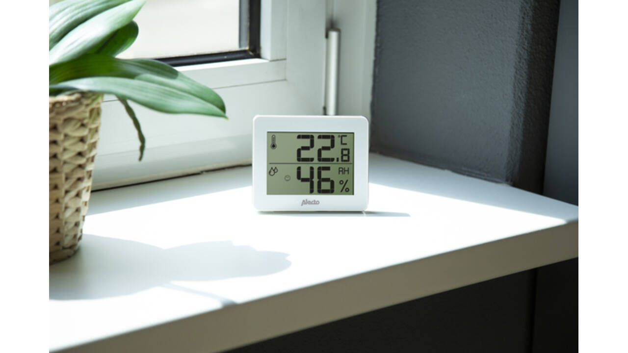 Thermometer hygrometer Alecto WS-55 wit - zilver
