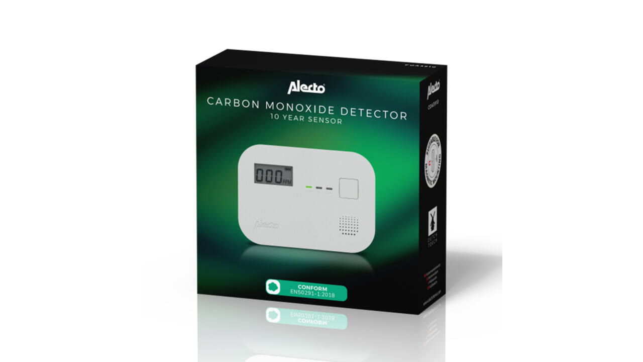 Koolmonoxidemelder Alecto 10 jaar sensor en display COA3910 wit