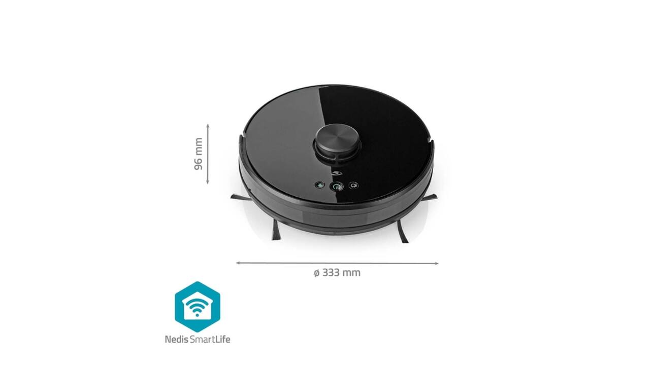 Robotstofzuiger Nedis Smartlife wifi laser 3-in-1 zwart