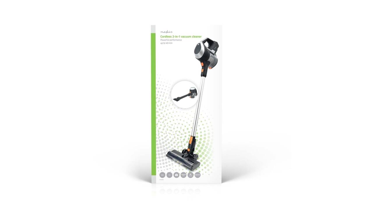Steelstofzuiger Nedis 2-in-1 snoerloos HEPA 130W zwart