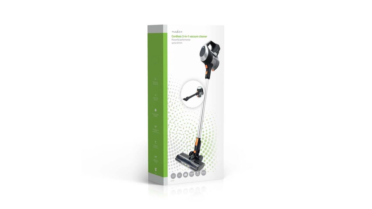 Steelstofzuiger Nedis 2-in-1 snoerloos HEPA 130W zwart