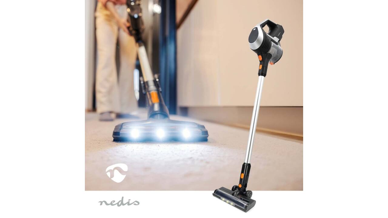 Steelstofzuiger Nedis 2-in-1 snoerloos HEPA 130W zwart