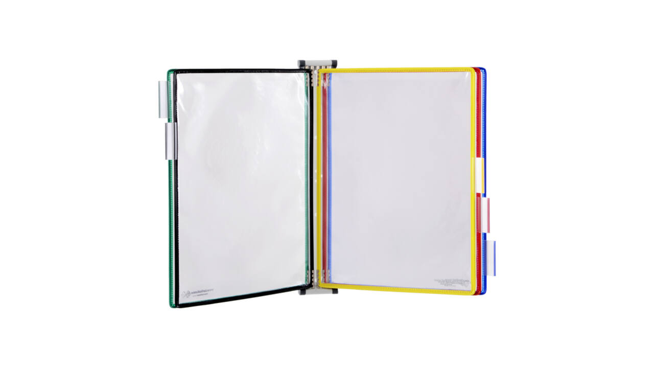 Zichtpanelensysteem wand Tarifold metaal A4 met 5-tassen assorti