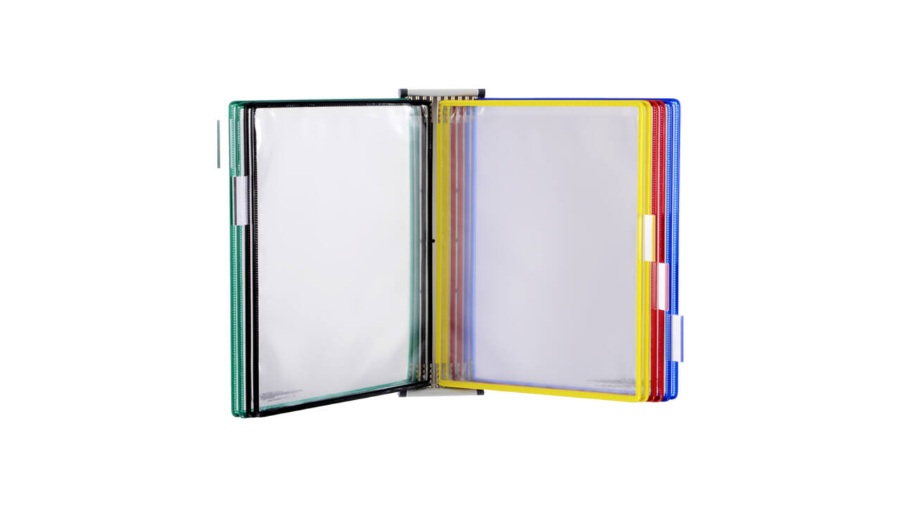 Zichtpanelensysteem wand Tarifold magnetisch A4 met 10-tassen assorti