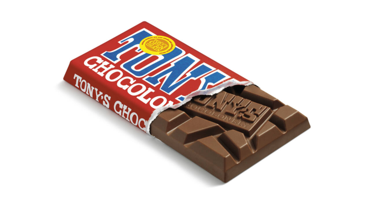Chocolade Tony's Chocolonely melk reep 90 gram