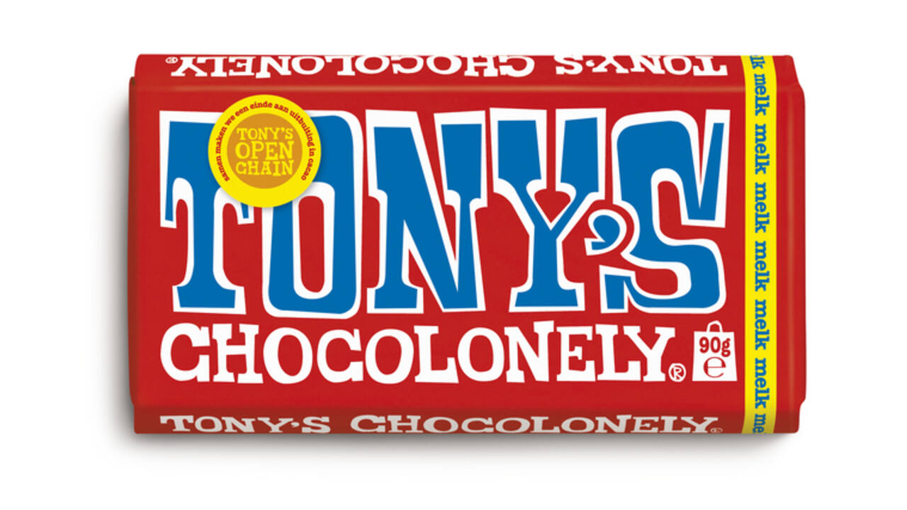 Chocolade Tony's Chocolonely melk reep 90 gram