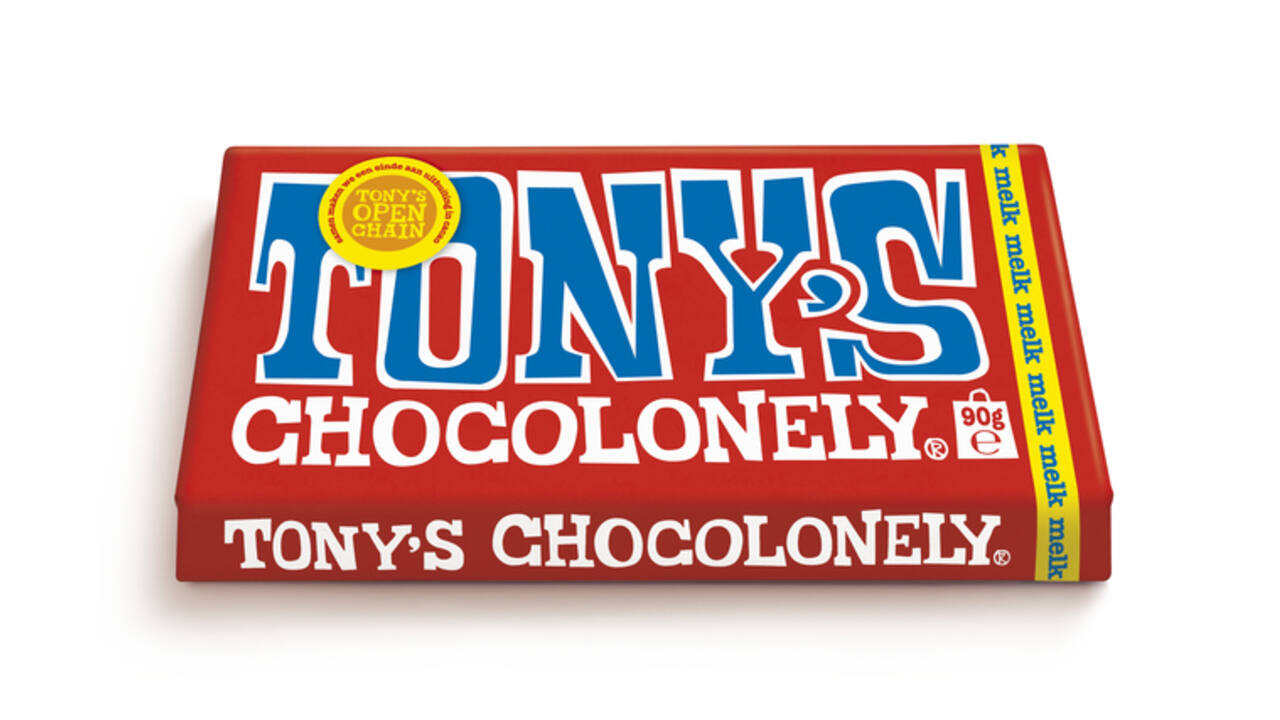 Chocolade Tony's Chocolonely melk reep 90 gram