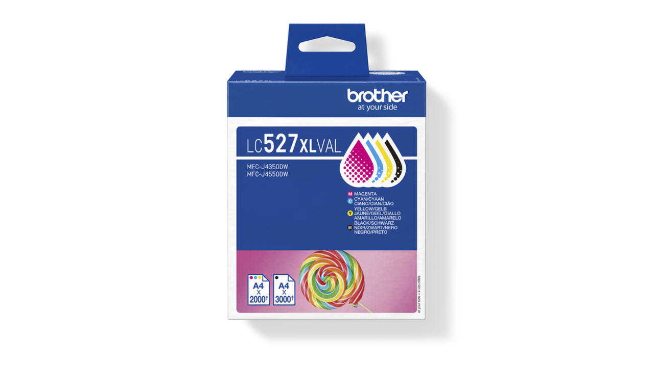Inktcartridge Brother LC-527XL zwart + 3 kleuren