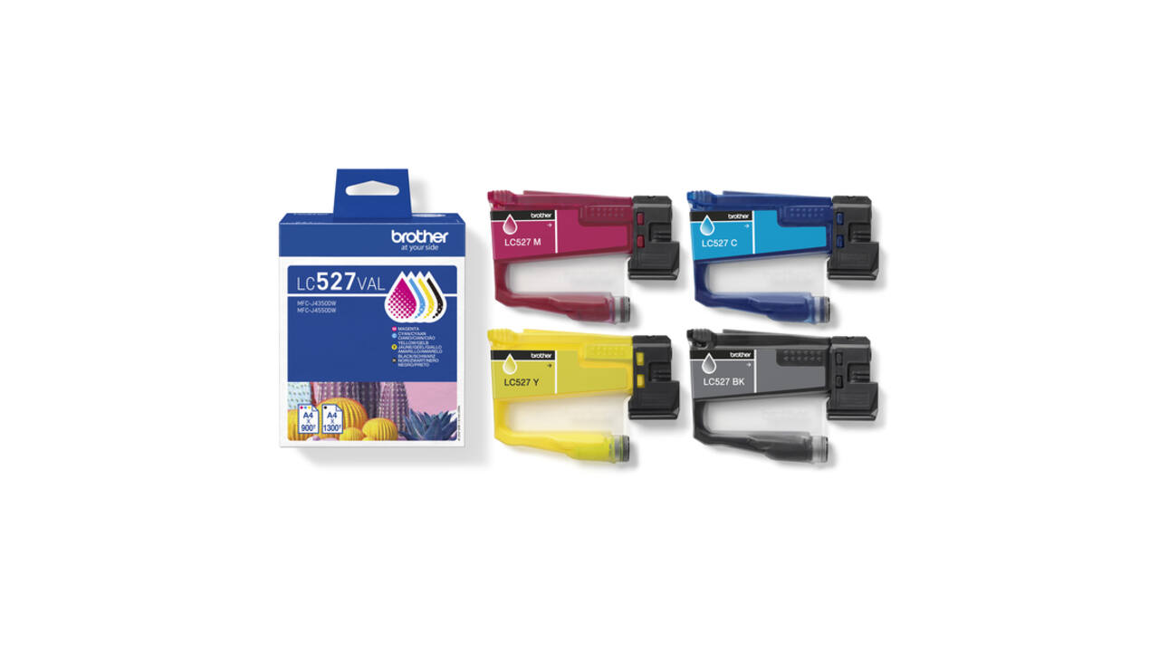 Inktcartridge Brother LC-527 zwart + 3 kleuren