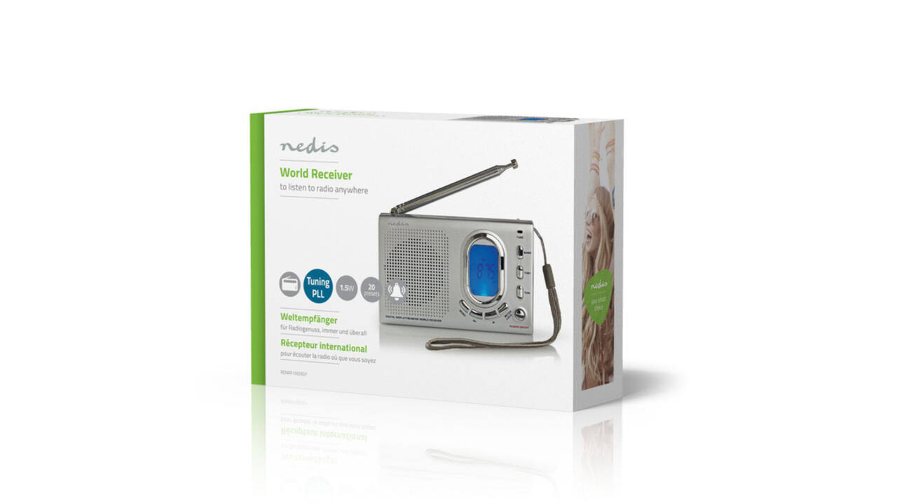 Wereldradio Nedis met wekker RDWR1000GY