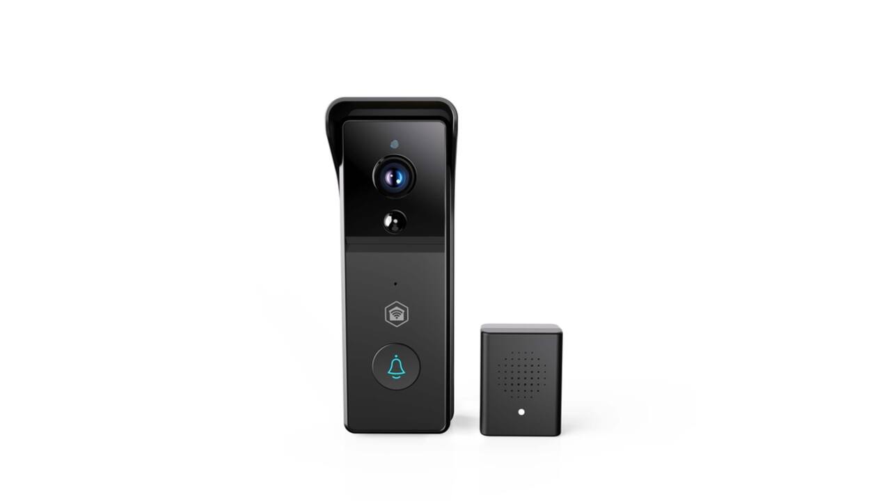 Videodeurbel Nedis Smartlife Wifi 3MP Full HD 1296p zwart
