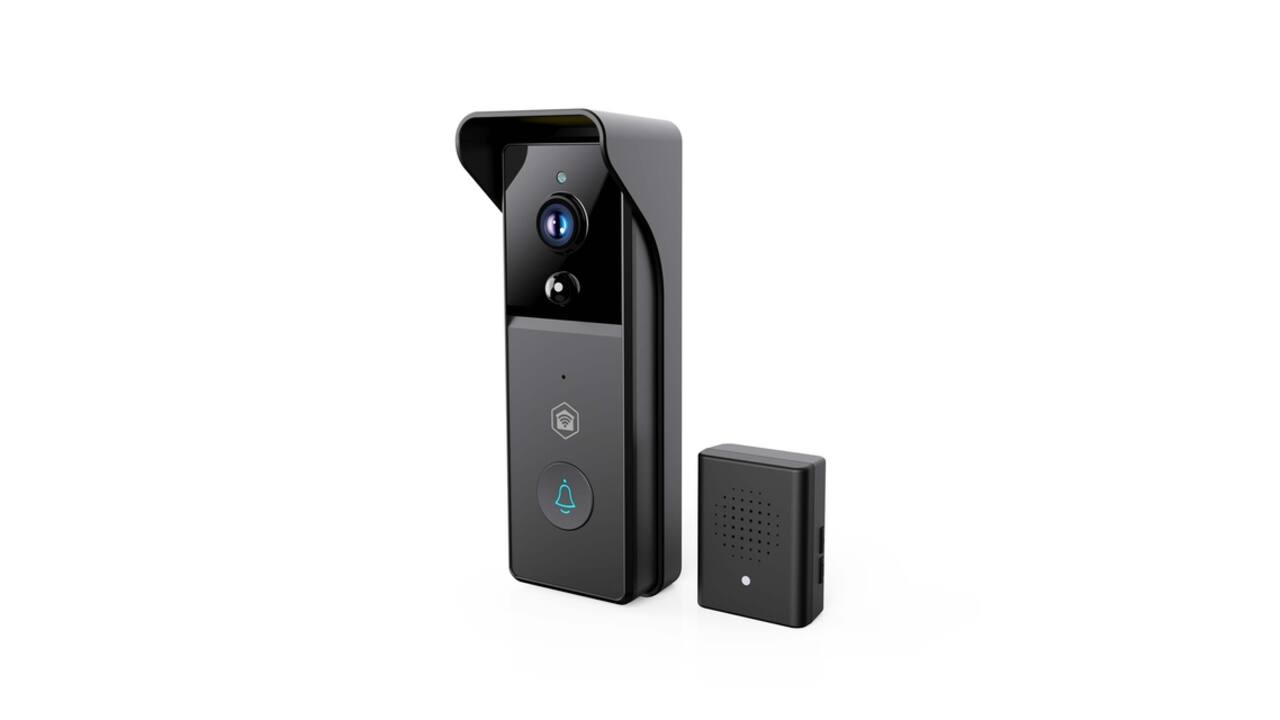 Videodeurbel Nedis Smartlife Wifi 3MP Full HD 1296p zwart