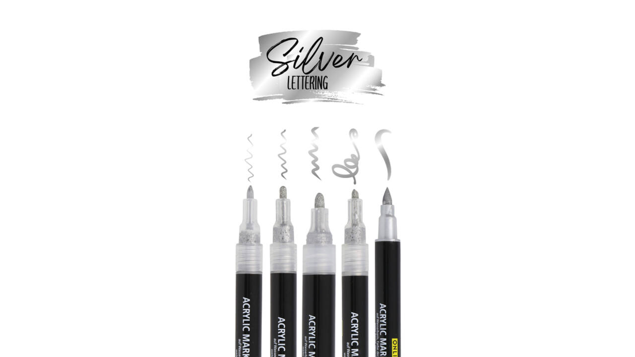 Acrylmarker Online lettering 5 breedtes zilver