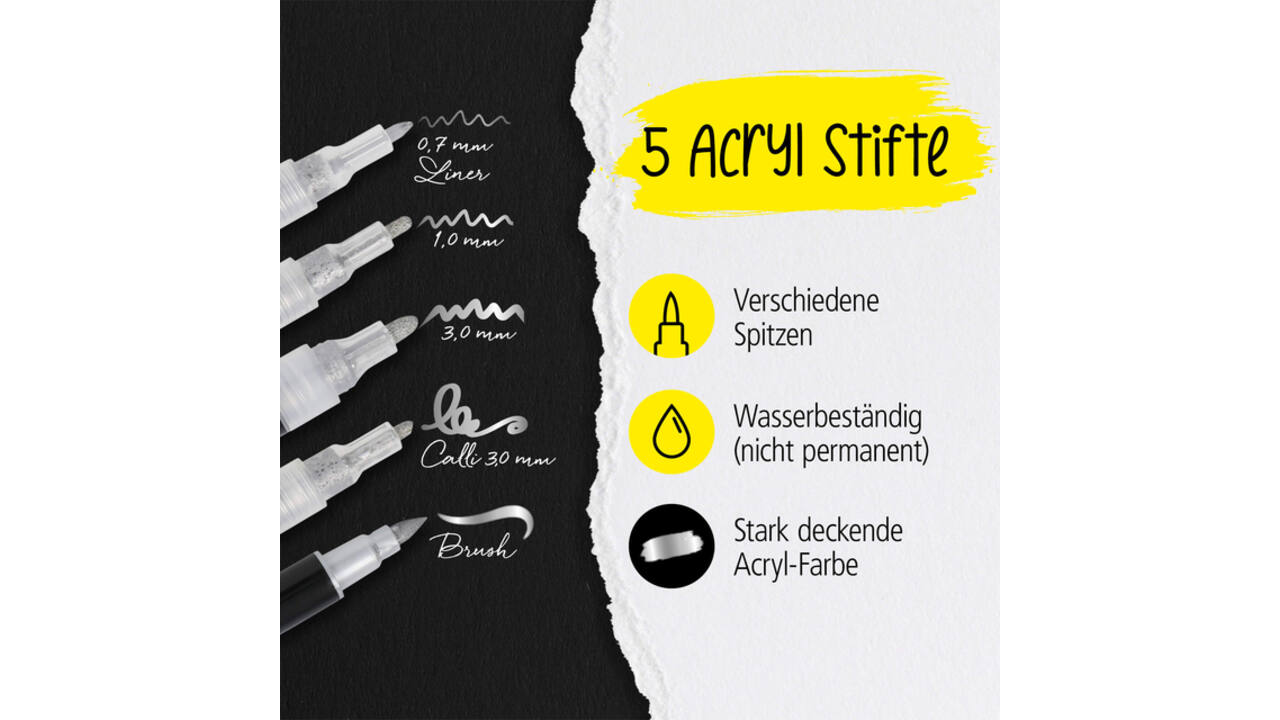 Acrylmarker Online lettering 5 breedtes zilver