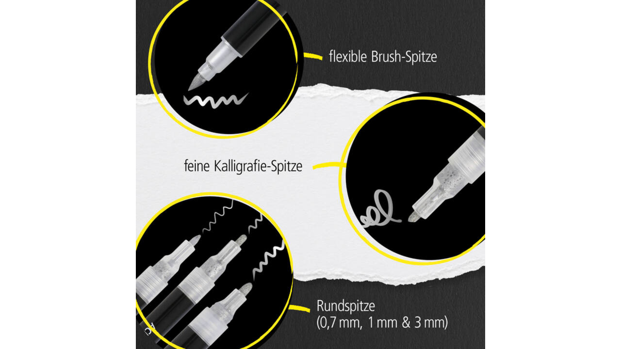 Acrylmarker Online lettering 5 breedtes zilver