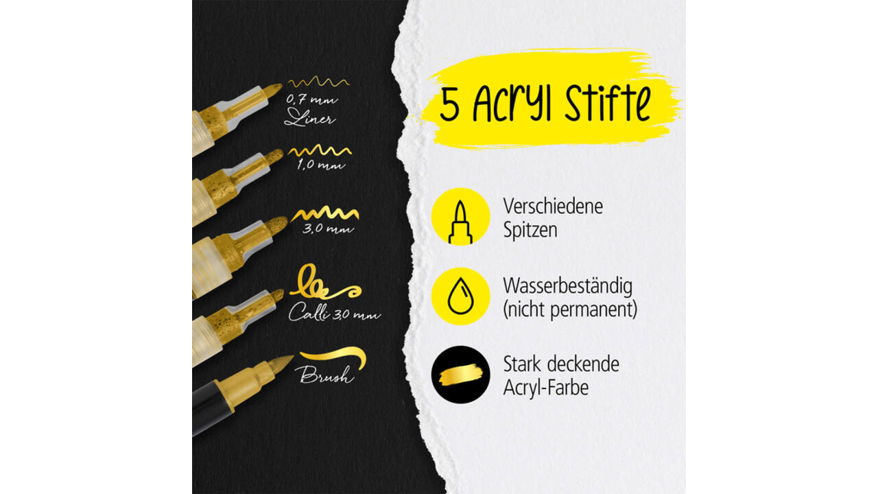 Acrylmarker Online lettering 5 breedtes goud