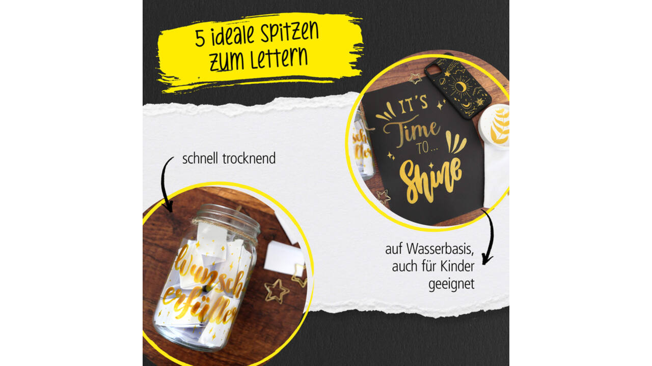 Acrylmarker Online lettering 5 breedtes goud