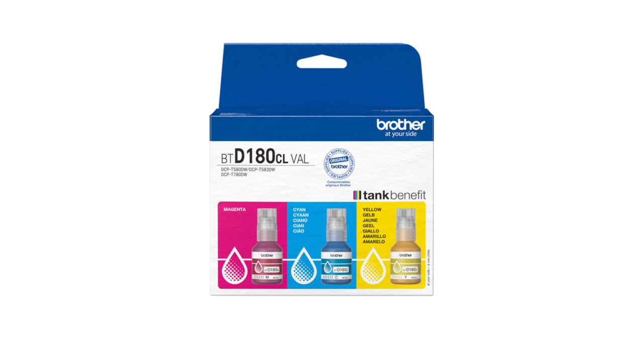 Navulinkt Brother BT-D180CLVAL 3 kleuren