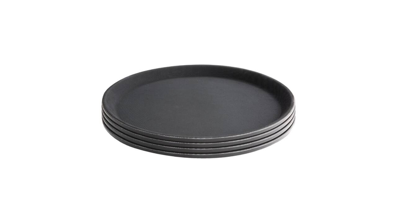 Dienblad Olympia Kristallon antislip rond Ø40.6cm PP zwart
