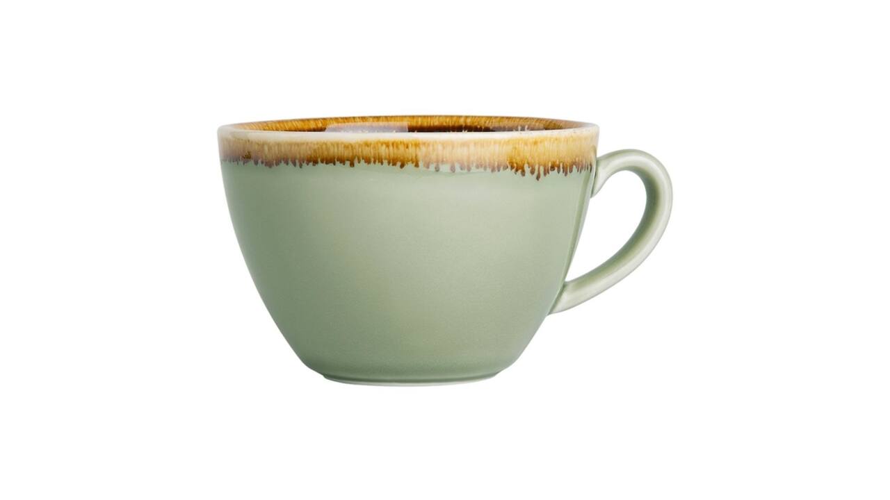 Cappuccinokopje Olympia Kiln 340ml 6 stuks mosgroen