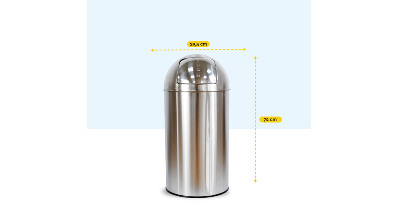 Afvalbak BRASQ Push Bin PB230+ 30 liter rvs
