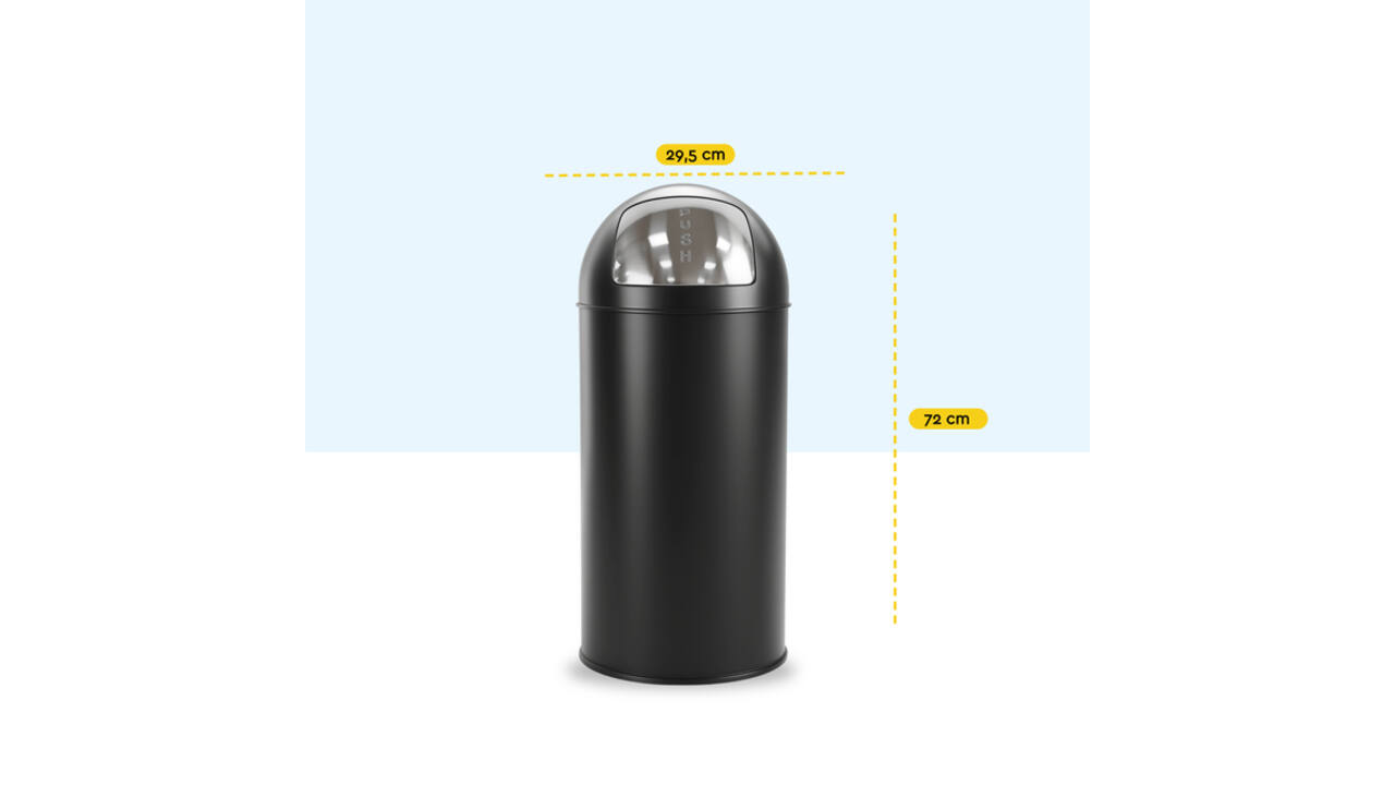 Afvalbak BRASQ Push Bin PB230+ 30 liter zwart